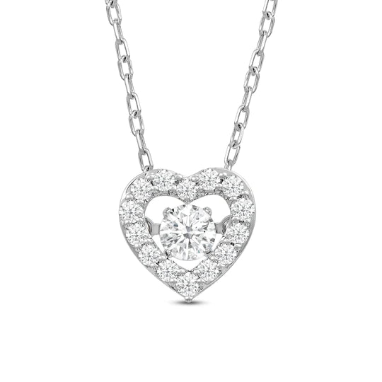 dancing diamond heart pendant