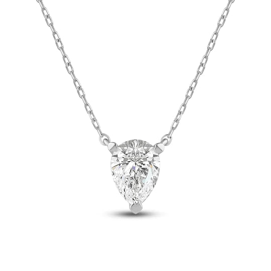 pear shaped solitaire pendant