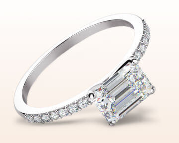 east west pave diamond engagement ring