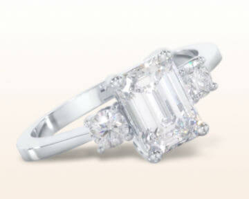Petite Three Stone Diamond Engagement Ring