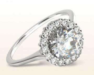 Best Engagement Rings for Teachers Plain Shank Halo Diamond