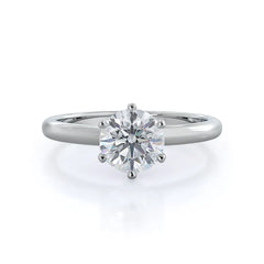 luminous six prong solitaire diamond ring