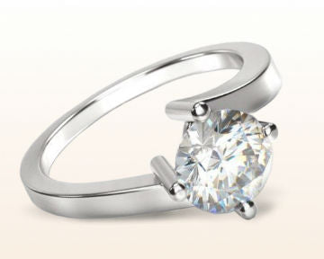 floating diamond engagement rings chic east west solitaire