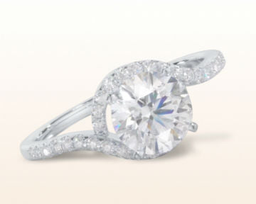 floating diamond engagement rings tapered halo