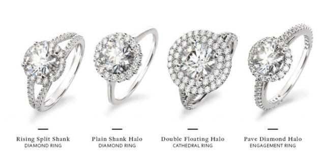 different halo engagement ring styles