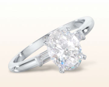 Three Stone Baguette Diamond Engagement Ring