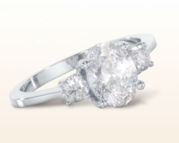 Petite Three Stone Diamond Engagement Ring