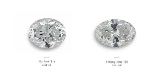 oval diamond with and without bow tie