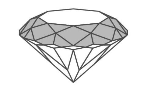 Diamond vector image showing crown of a diamond