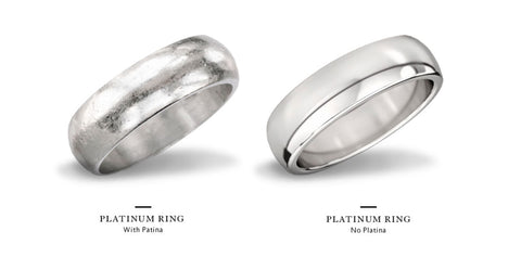 Difference between platinum ring with and without patina