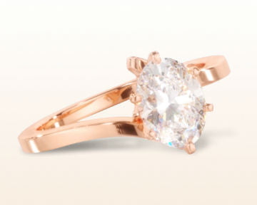 rose gold oval engagement rings flourish solitaire