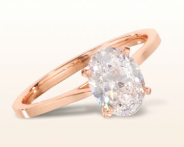 rose gold oval engagement rings sleek cathedral solitaire
