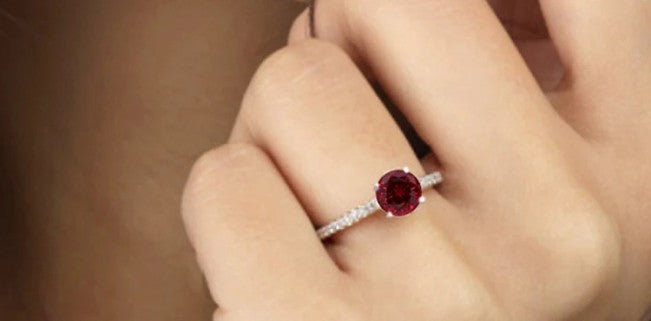 ruby ring on hand