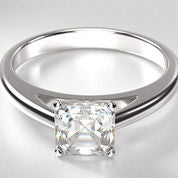 solitaire engagement rings asscher cut diamond
