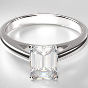 solitaire engagement rings emerald cut diamond