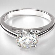 solitaire engagement rings round diamond