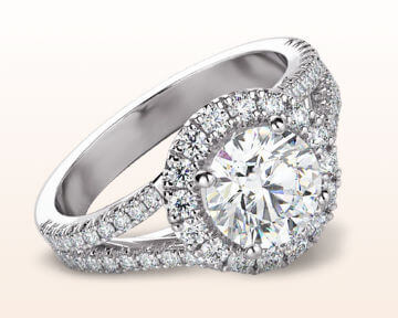 split shank halo engagement rings French diamond