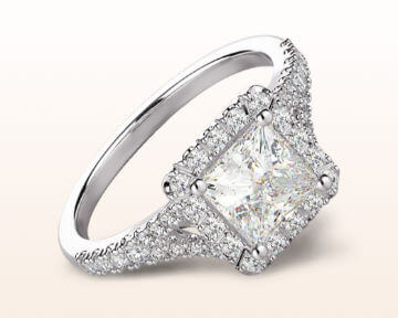 split shank halo engagement rings princess diamond