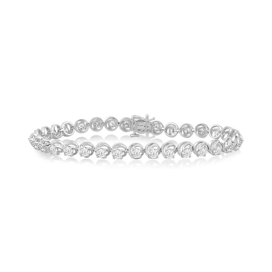 swirl diamond tennis bracelet