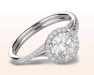 twisting engagement rings diamond halo