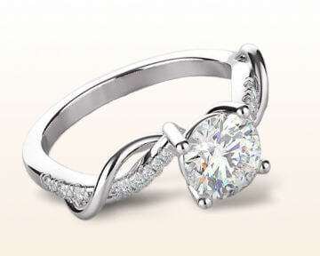 twisting engagement rings open criss cross