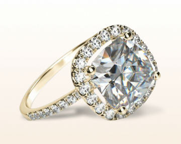 Cushion Pave Halo Diamond Engagement Ring