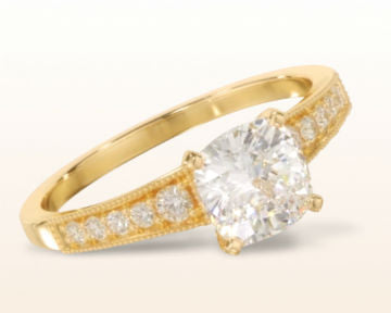 Milgrain Diamond Engagement Ring