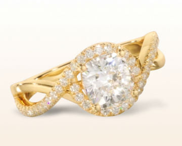 Open Twisting Diamond Engagement Ring