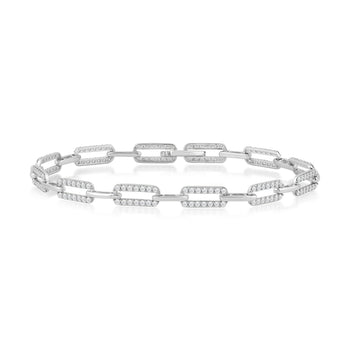 Diamond Studded Rectangular Link Bracelet