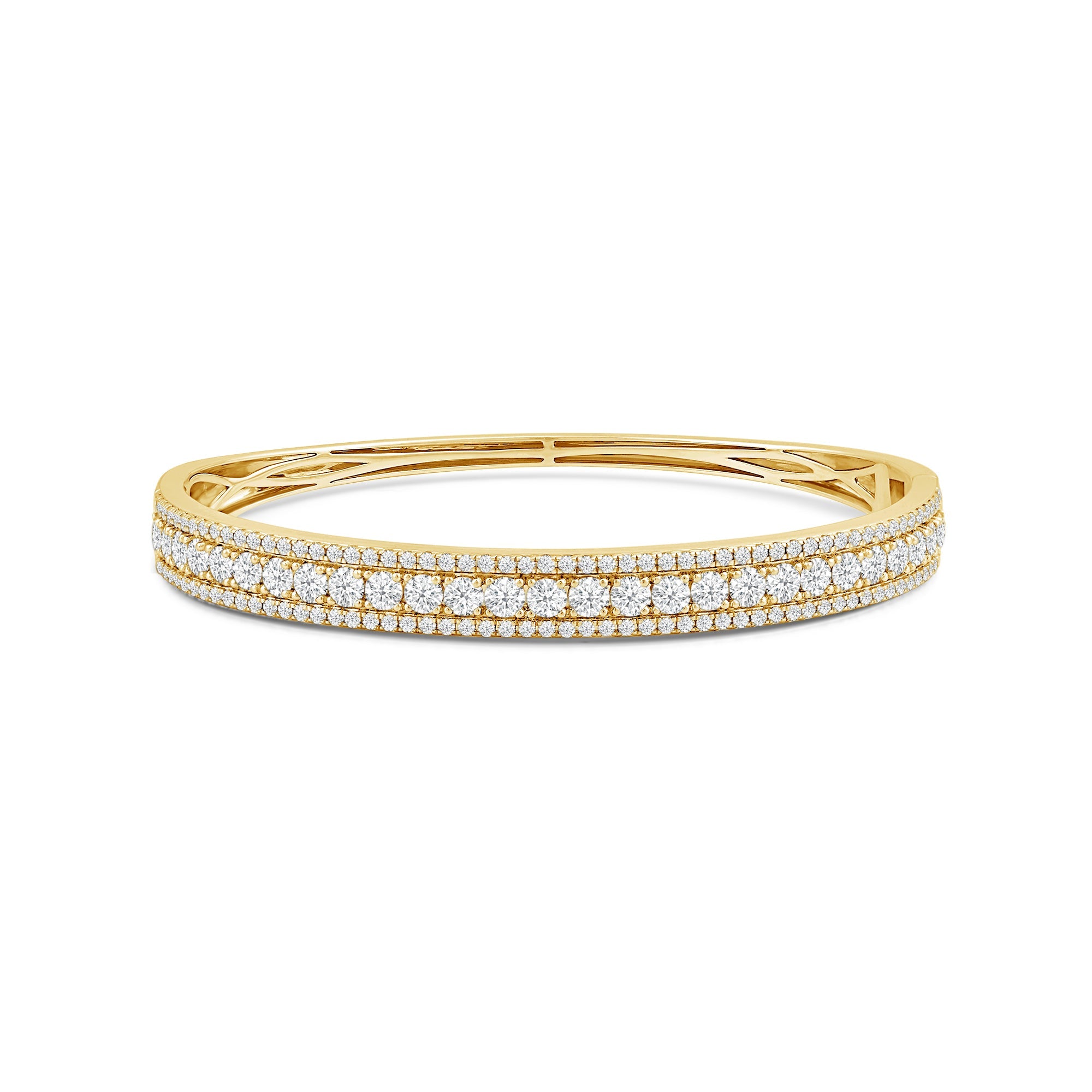 Classic Pave Studded Edges Diamond Bangle