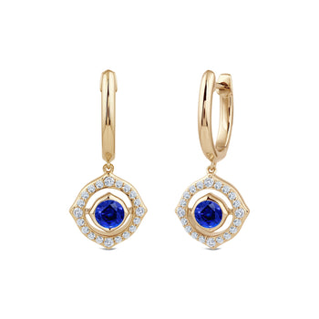 Signature Created Sapphire Birthstone Drop Huggies