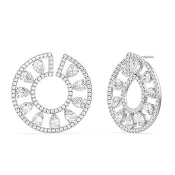 Spiral Pear Shape Diamond Earrings