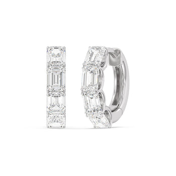 Emerald Cut Huggie Earrings