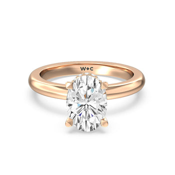 Modern Fine Line Hidden Halo Engagement Ring