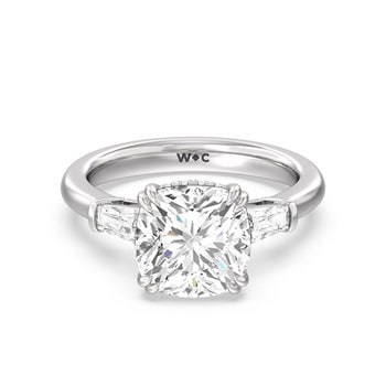 Elegance Baguette Side Stone Engagement Ring