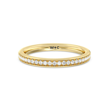 Tapering Scalloped Hidden Halo Diamond Wedding Band