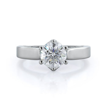 Weaved Cathedral Solitaire Diamond Engagement Ring