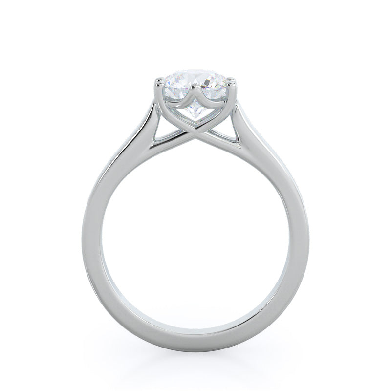 Weaved Cathedral Solitaire Diamond Engagement Ring