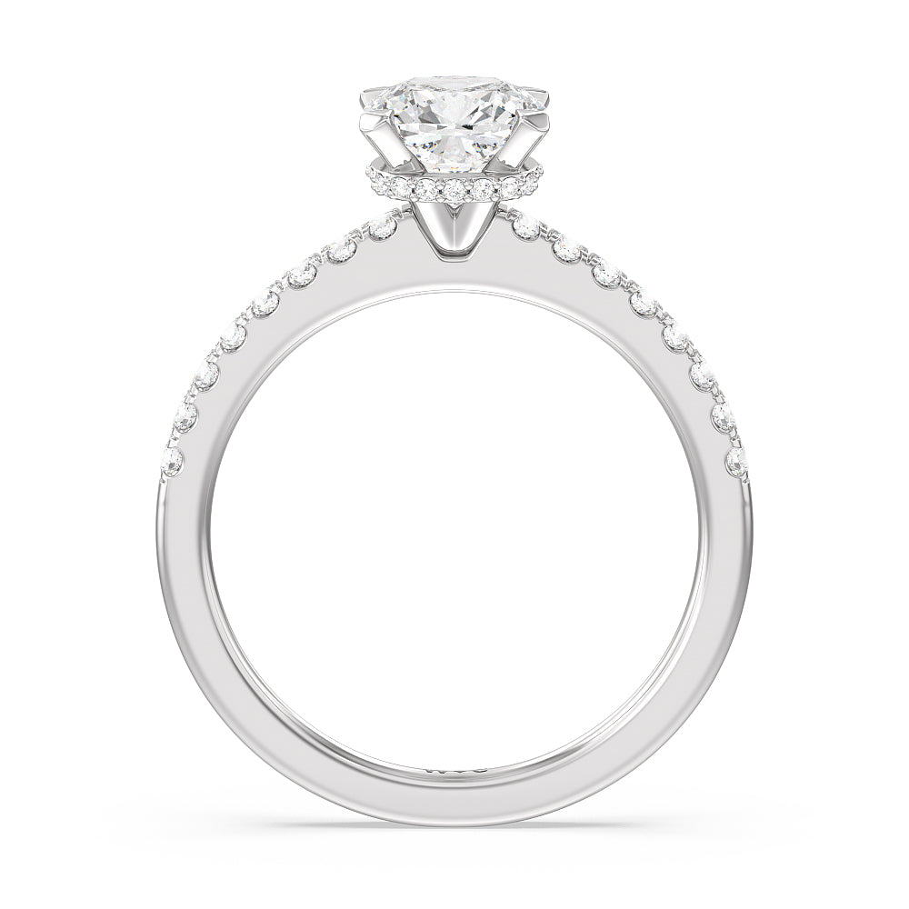 Petite Pave Hidden Halo Engagement Ring