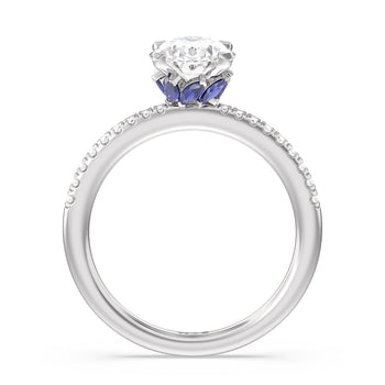 Something Blue Periwinkle Under Halo Engagement Ring