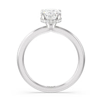 Modern Fine Line High Hidden Halo Solitaire Ring