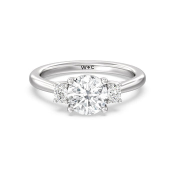 Classic Oval Side Stone In Trellis Basket Engagement Ring
