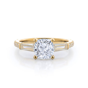 Three Stone Tapered Baguette Diamond Engagement Ring