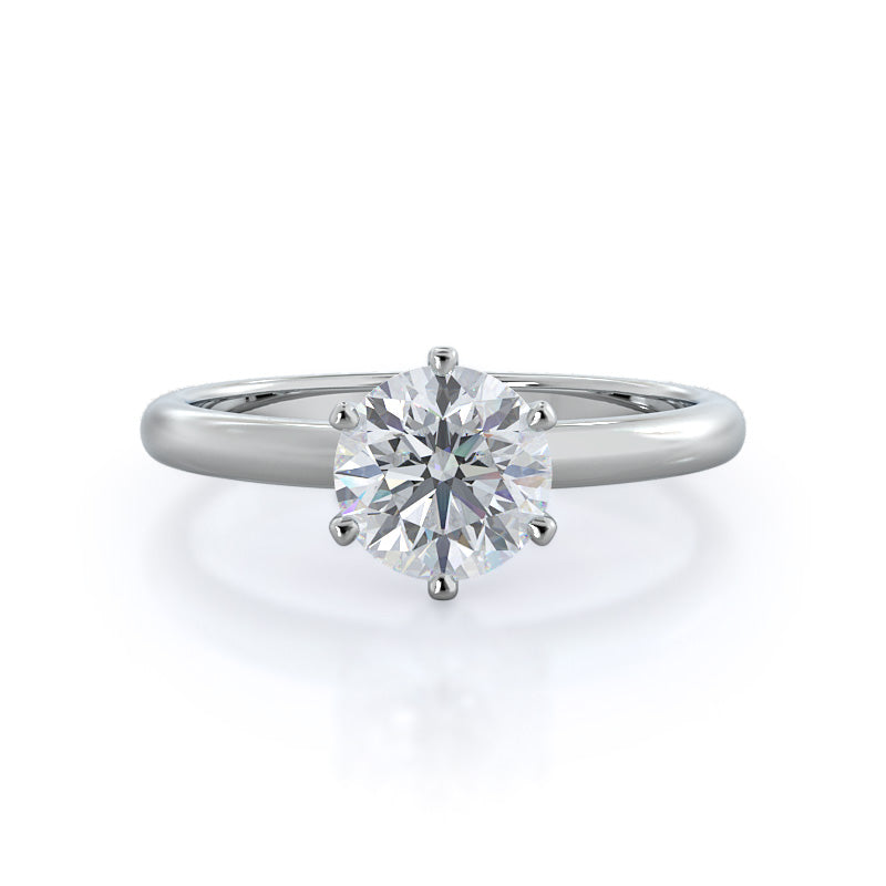 Luminous Six Prong Solitaire Diamond Ring