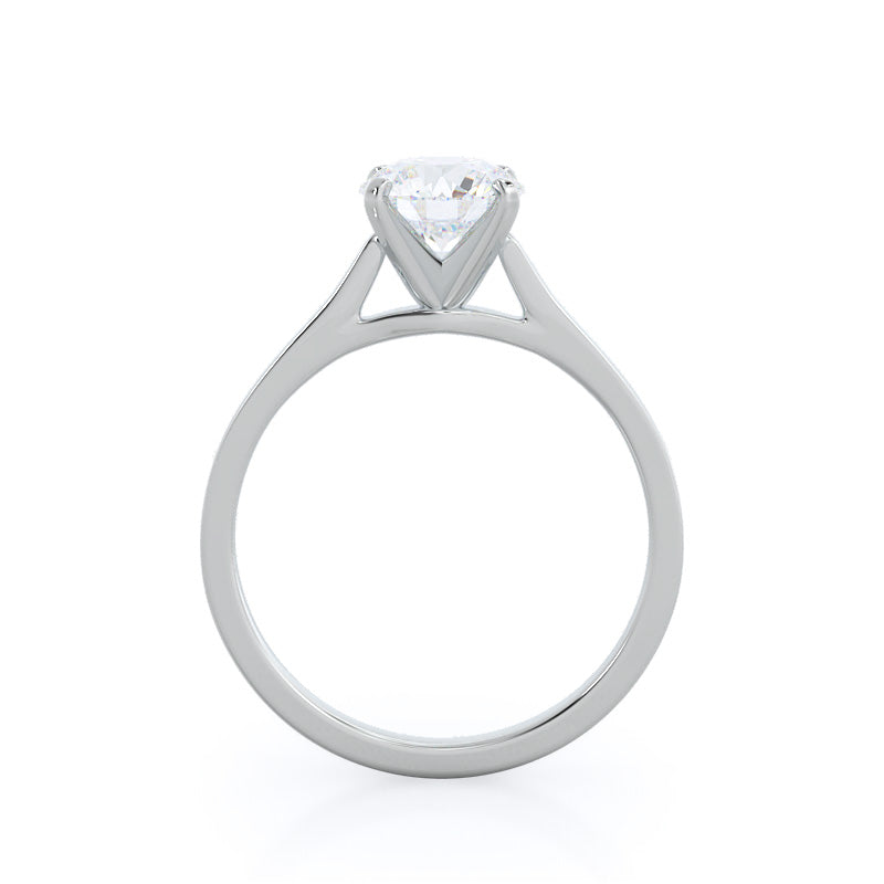 Sleek Cathedral Solitaire Diamond Engagement Ring
