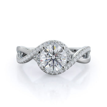 Open Twisting Diamond Engagement Ring