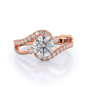 Two Tone Bypass Diamond Engagement Ring