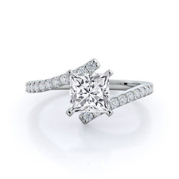 Twist Diamond Engagement Ring