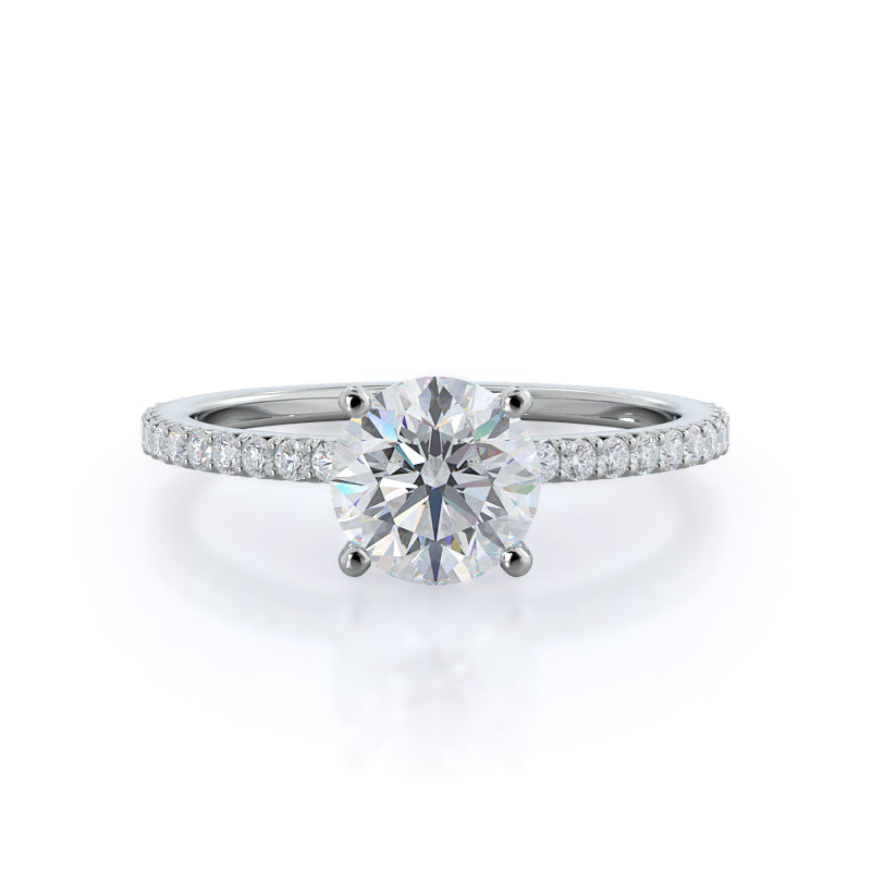 french cut pave diamond engagement ring