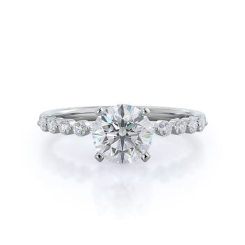Under Bezeled Accent Diamond Engagement Ring